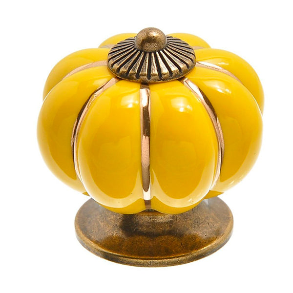 Puxador Porcelana Abóbora Amarelo - C1005