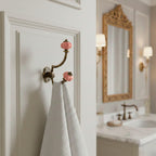 Gancho Parede Duplo de Porcelana Rosa - C4046