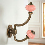 Gancho Parede Duplo de Porcelana Rosa - C4046