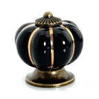 Puxador Porcelana Abóbora Preto - C1002