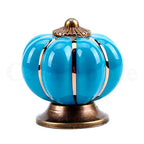 Puxador Porcelana Abóbora Azul - C1004