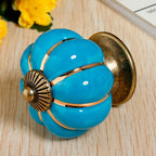 Puxador Porcelana Abóbora Azul - C1004