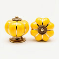 Puxador Porcelana Abóbora Amarelo - C1005