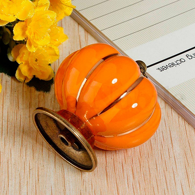 Puxador Porcelana Abóbora Laranja - C1006
