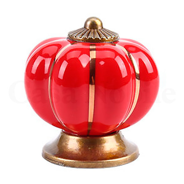 Puxador Porcelana Abóbora Vermelho - C1007