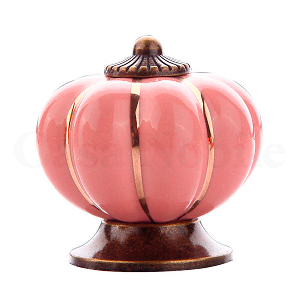 Puxador Porcelana Abóbora Rosa - C1008