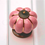 Puxador Porcelana Abóbora Rosa - C1008