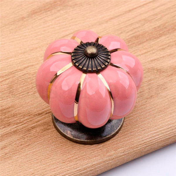 Puxador Porcelana Abóbora Rosa - C1008