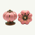 Puxador Porcelana Abóbora Rosa - C1008