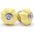 Puxador Porcelana Abóbora Amarelo e Base Cromada - C1028