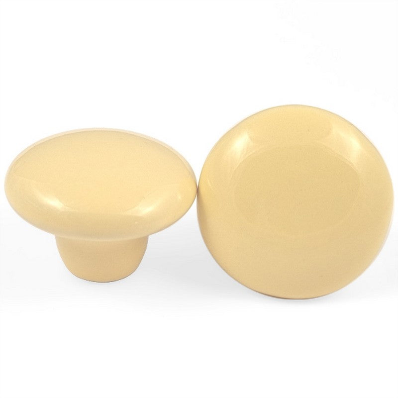 Puxador Porcelana Redondo Amarelo Claro 38mm - C1160