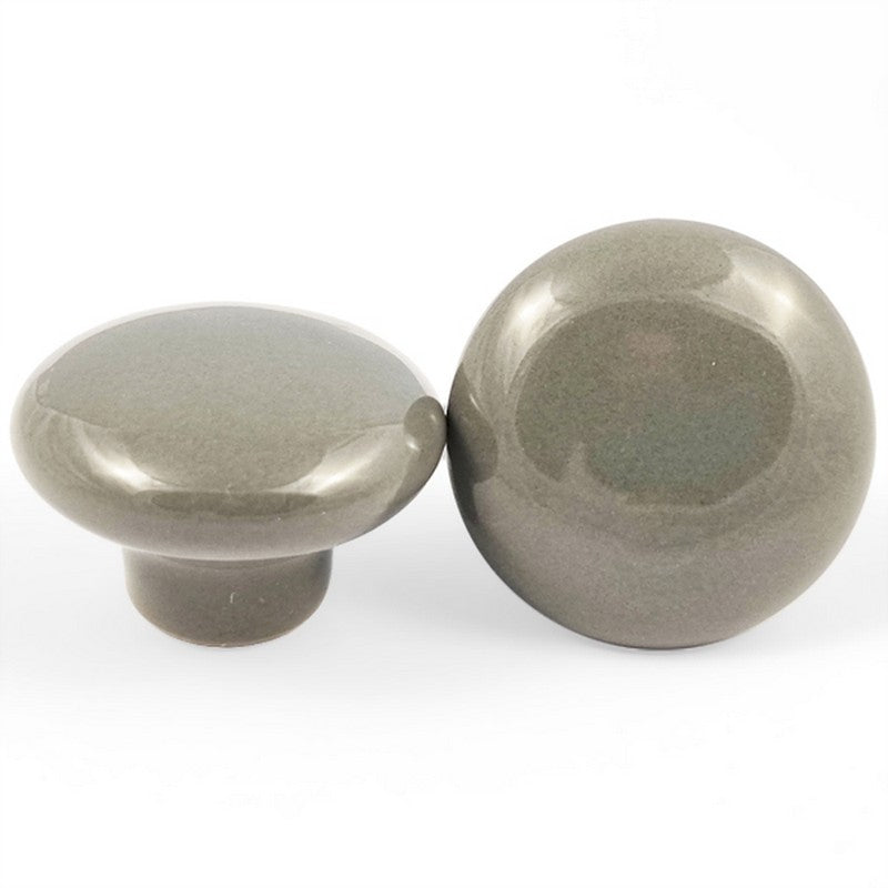 Puxador Porcelana Redondo Cinza 38mm - C1164