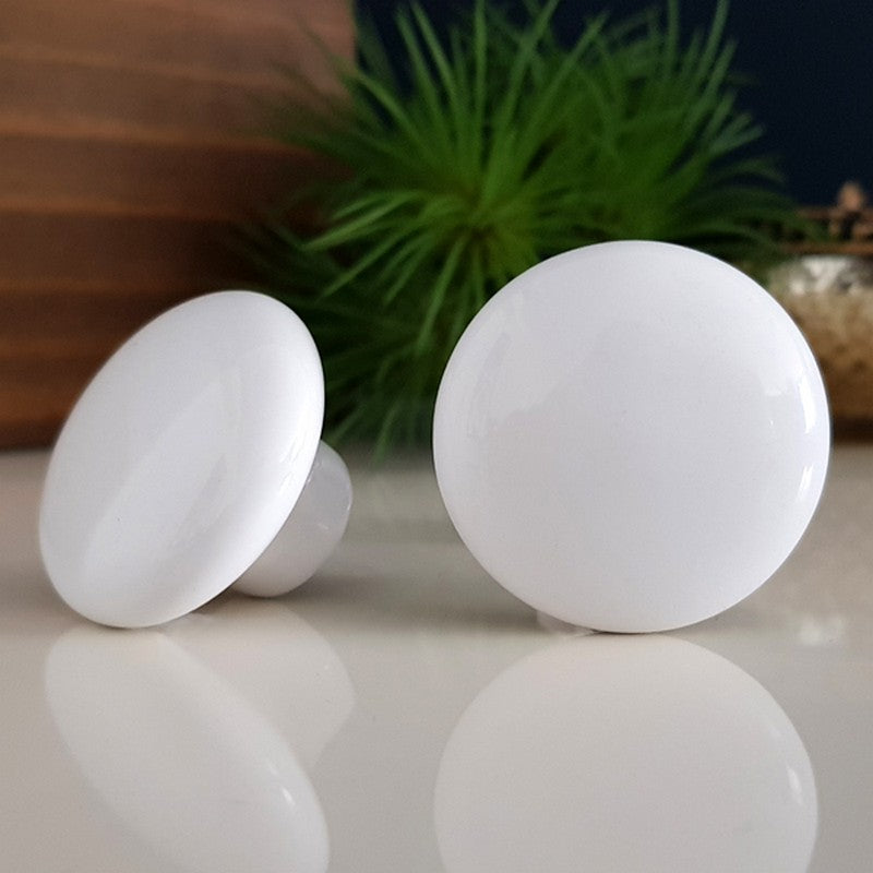 Puxador Porcelana Redondo Branco 38mm - C1101