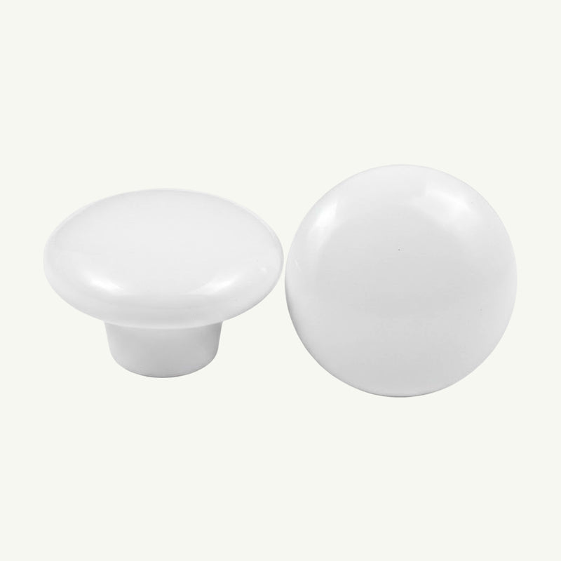 Puxador Porcelana Redondo Branco 38mm - C1101