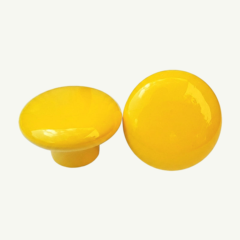 Puxador Porcelana Redondo Amarelo 38mm - C1105