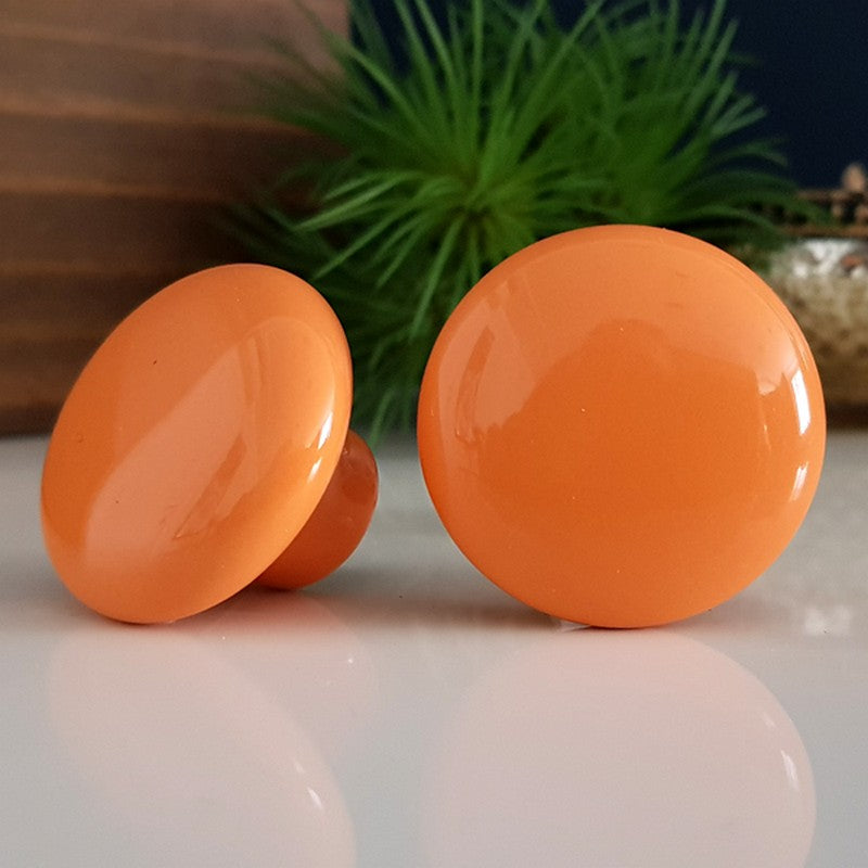 Puxador Porcelana Redondo Laranja 38mm - C1106