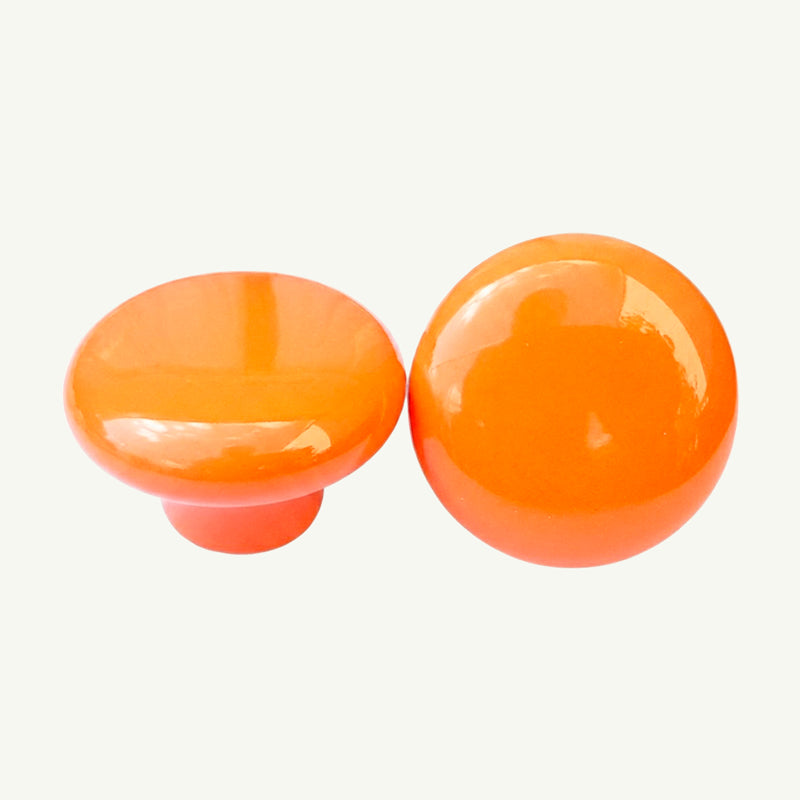 Puxador Porcelana Redondo Laranja 38mm - C1106