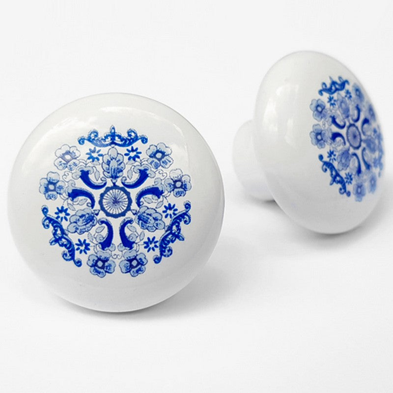 Puxador Porcelana Redondo Estampa 38mm - C1125