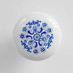 Puxador Porcelana Redondo Estampa 38mm - C1125