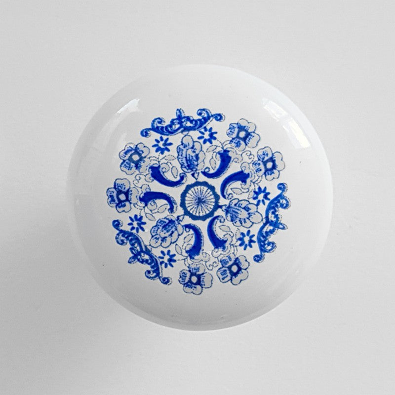 Puxador Porcelana Redondo Estampa 38mm - C1125