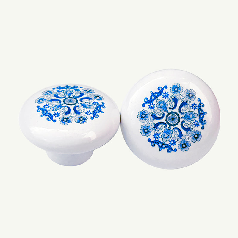 Puxador Porcelana Redondo Estampa 38mm - C1125