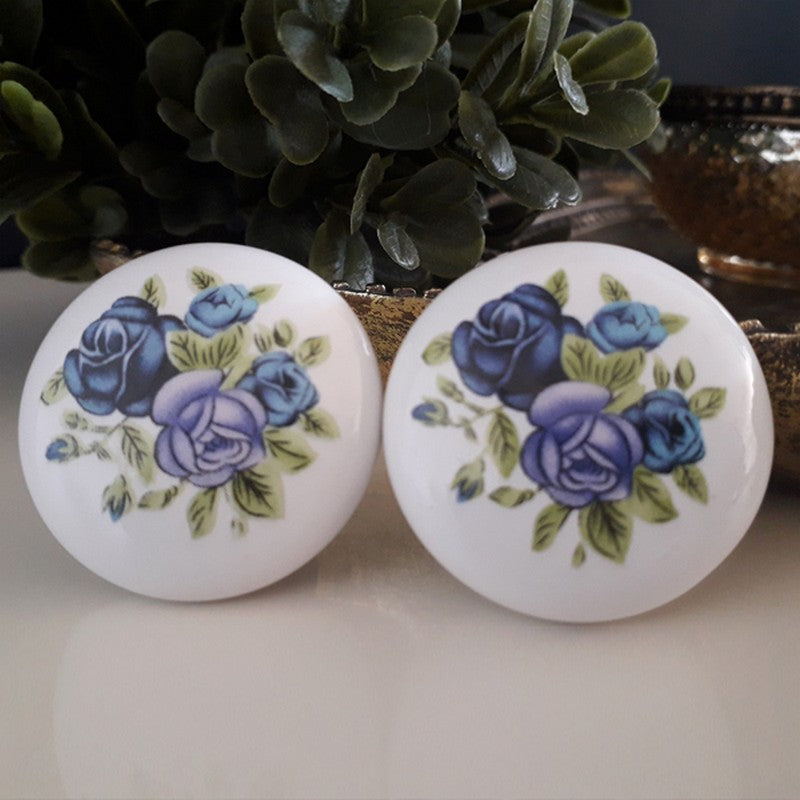 Puxador Porcelana Redondo Estampa 38mm - C1126