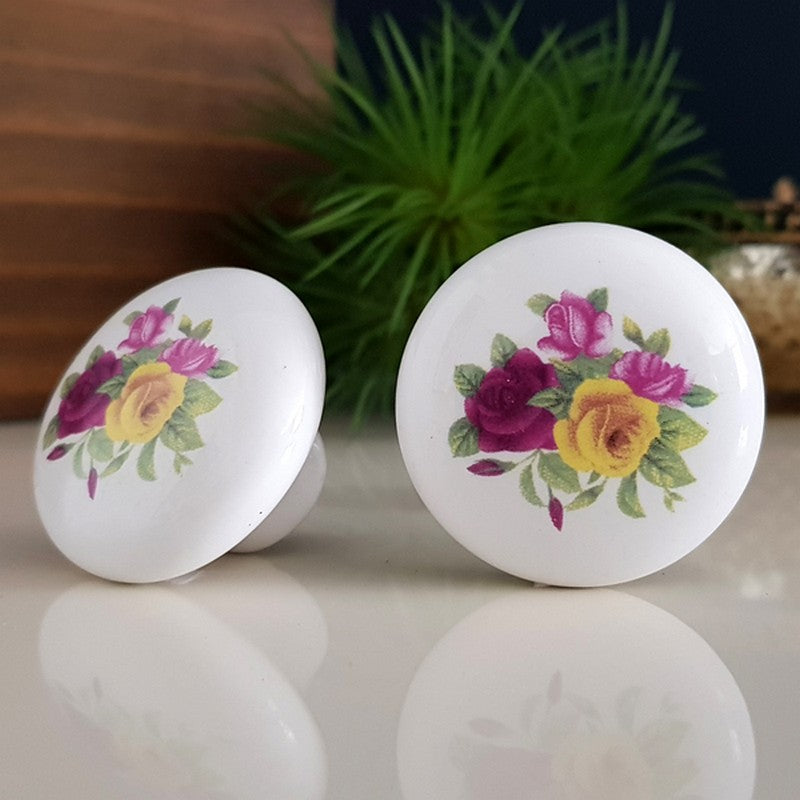 Puxador Porcelana Redondo Estampa 38mm - C1127