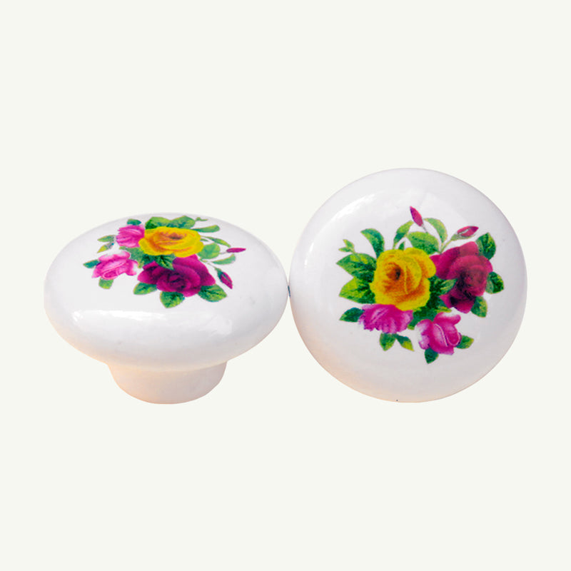 Puxador Porcelana Redondo Estampa 38mm - C1127