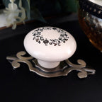 Puxador Porcelana Redondo Estampa 38mm - C1129