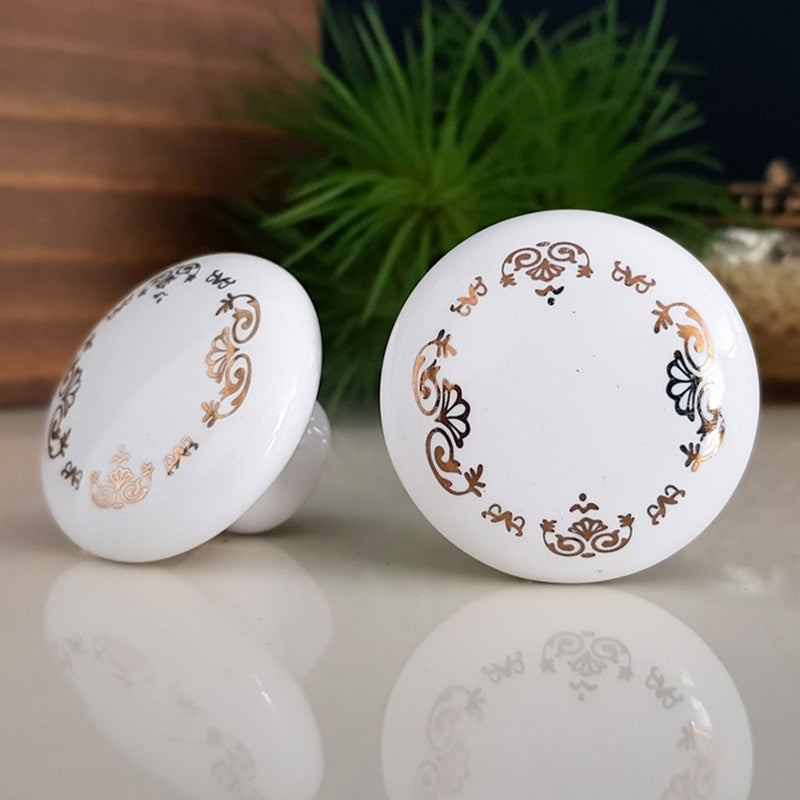 Puxador Porcelana Redondo Estampa 38mm - C1130