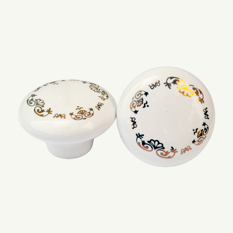 Puxador Porcelana Redondo Estampa 38mm - C1130