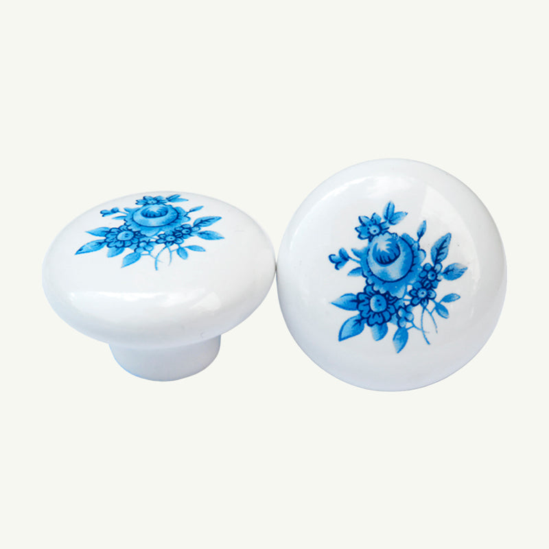 Puxador Porcelana Redondo Estampa 38mm - C1135