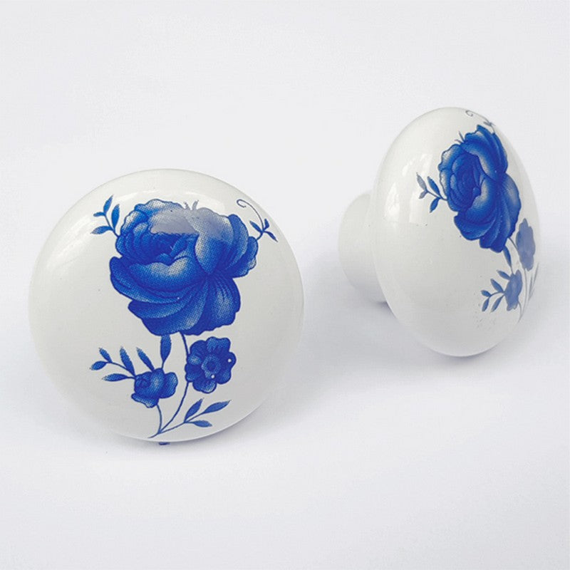 Puxador Porcelana Redondo Estampa 38mm - C1136