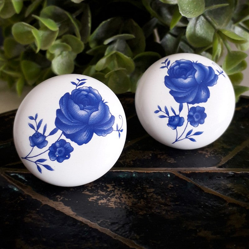 Puxador Porcelana Redondo Estampa 38mm - C1136