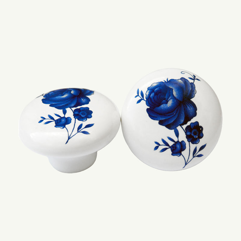 Puxador Porcelana Redondo Estampa 38mm - C1136