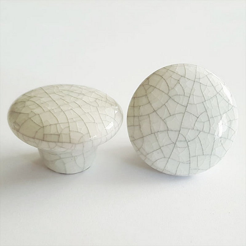 Puxador Porcelana Redondo Craquelado 38mm - C1140