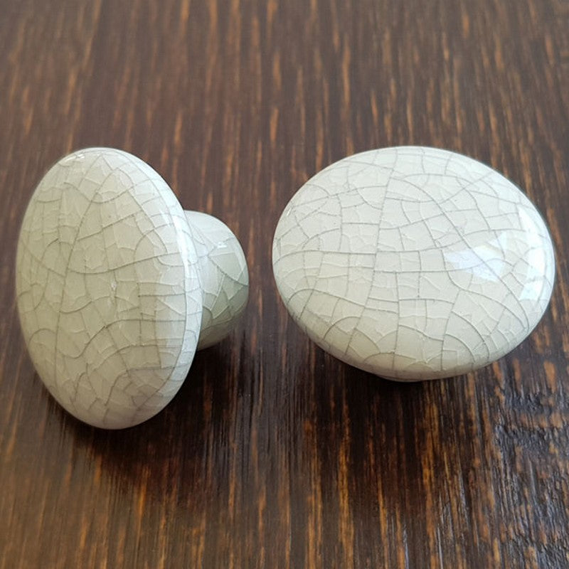 Puxador Porcelana Redondo Craquelado 38mm - C1140