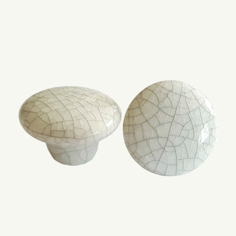 Puxador Porcelana Redondo Craquelado 38mm - C1140