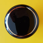 Puxador Porcelana Redondo Preto Linha Dourada 38mm - C1155
