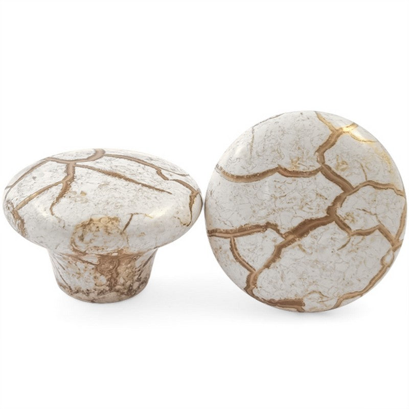 Puxador Porcelana Redondo 38mm Marmorizado - C1156