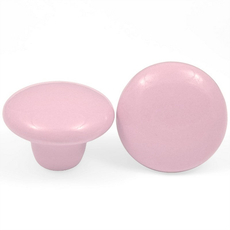 Puxador Porcelana Redondo Rosa Claro 38mm - C1158