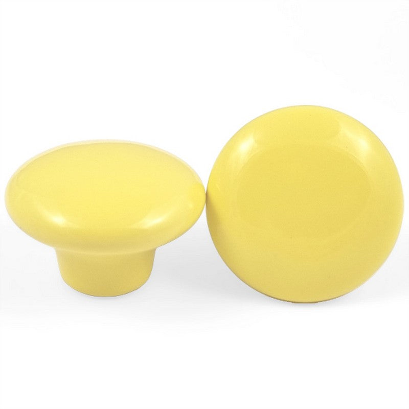 Puxador Porcelana Redondo Amarelo Claro 38mm - C1165