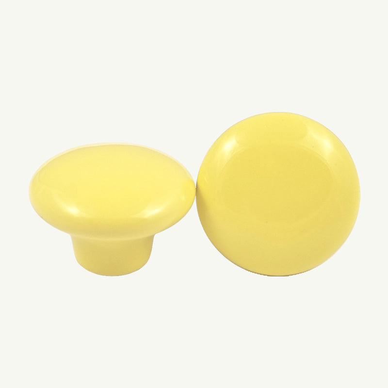 Puxador Porcelana Redondo Amarelo Claro 38mm - C1165