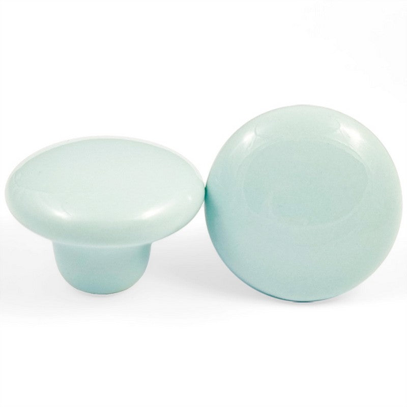 Puxador Porcelana Redondo Azul Claro 38mm - C1168