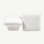 Puxador Porcelana Quadrado Branco 38mm - C1179