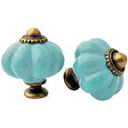 Puxador Porcelana Abóbora 34mm Azul Claro - C1205