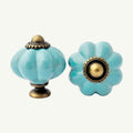 Puxador Porcelana Abóbora 34mm Azul Claro - C1205