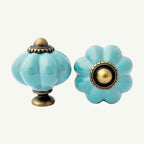 Puxador Porcelana Abóbora 34mm Azul Claro - C1205
