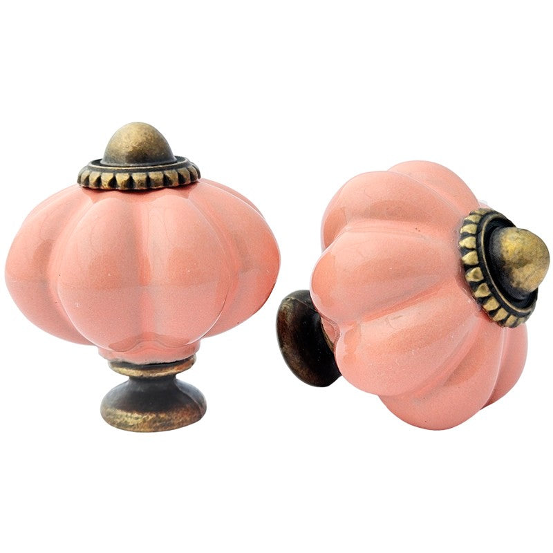 Puxador Porcelana Abóbora 34mm Rosa Claro - C1206