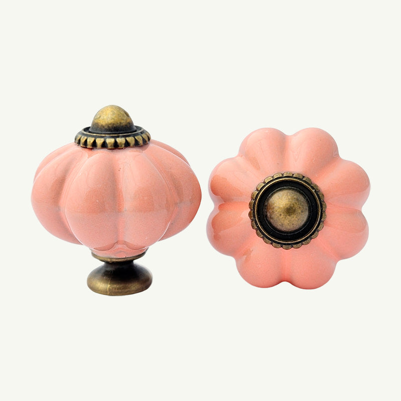 Puxador Porcelana Abóbora 34mm Rosa Claro - C1206